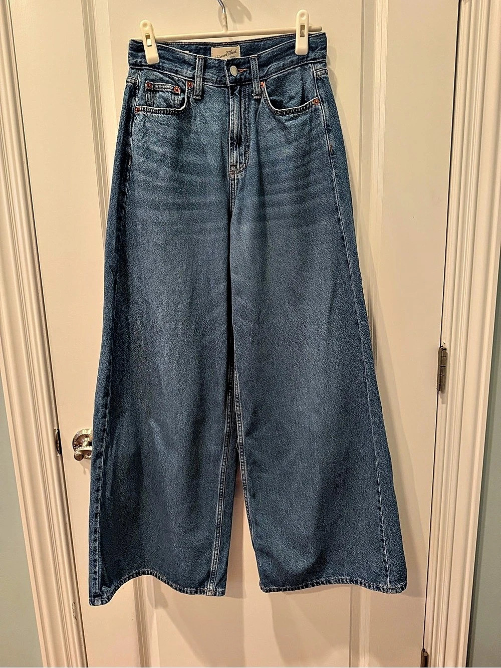 Universal Thread High Rise Palazzo Wide Leg Jeans Size 2 Medium Wash